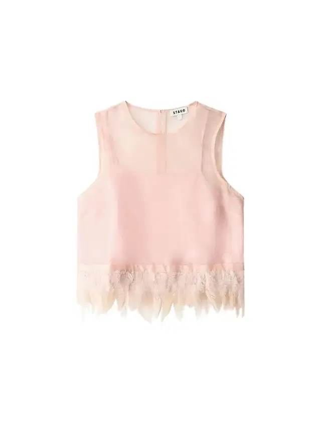 Staud Women's Avi Silk Feather-Trim Top - Sandrose
