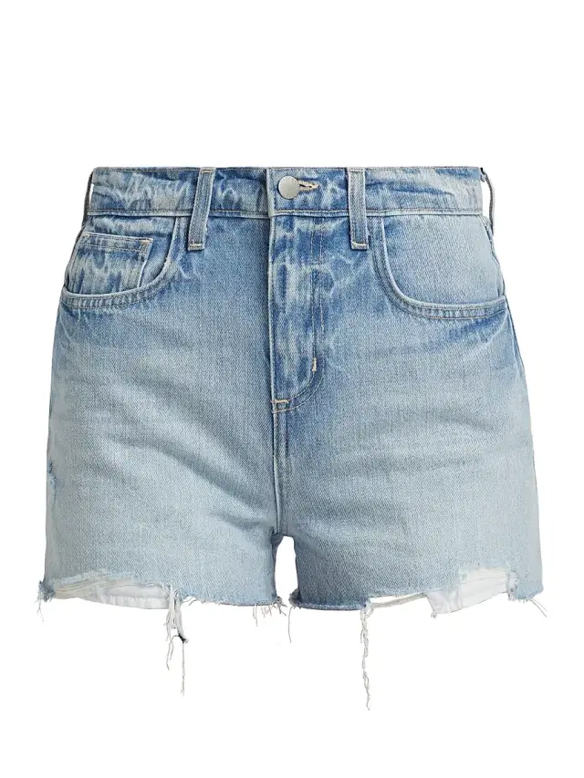 L'AGENCE Women's Clark Raw-Edge Shorts - Fontana Destruct