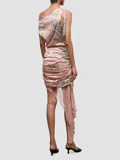 Staud Women's Athena Silk Mini Dress - Tapestry Rose - Size 14 | Thumbnail 3