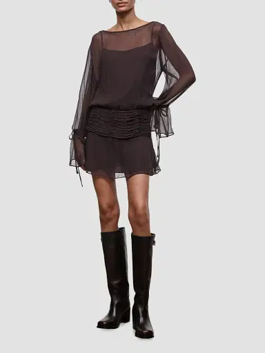 Staud Women's Beatrix Plissé Mini Dress | Thumbnail 2