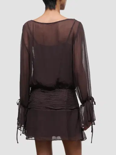 Staud Women's Beatrix Plissé Mini Dress | Thumbnail 3