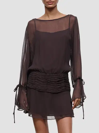 Staud Women's Beatrix Plissé Mini Dress | Thumbnail 4