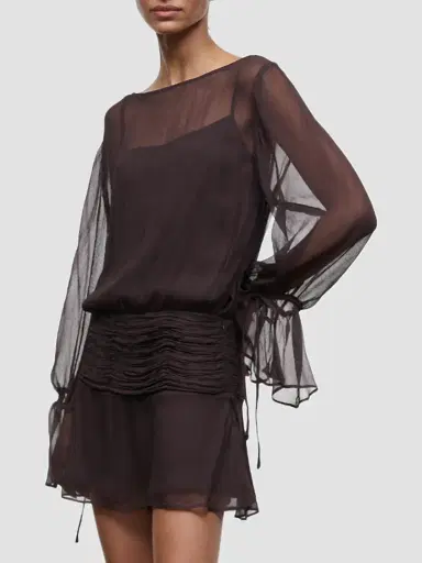 Staud Women's Beatrix Plissé Mini Dress | Thumbnail 5