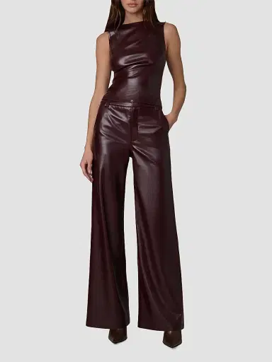 Joe's Jeans Women's The Meg Faux-Leather Top - Cabernet - Size XS | Thumbnail 2 Joe's Jeans Women's The Meg Faux-Leather Top - Cabernet - Size XS | Thumbnail 2