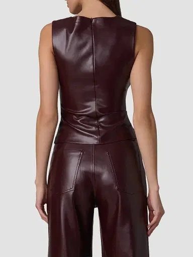 Joe's Jeans Women's The Meg Faux-Leather Top - Cabernet - Size XS | Thumbnail 3 Joe's Jeans Women's The Meg Faux-Leather Top - Cabernet - Size XS | Thumbnail 3