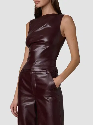 Joe's Jeans Women's The Meg Faux-Leather Top - Cabernet - Size XS | Thumbnail 6 Joe's Jeans Women's The Meg Faux-Leather Top - Cabernet - Size XS | Thumbnail 6
