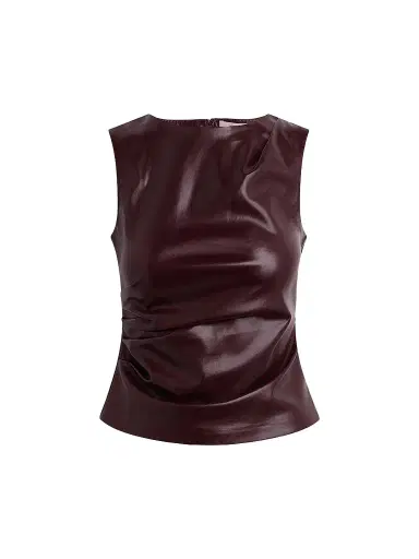 Joe's Jeans Women's The Meg Faux-Leather Top - Cabernet - Size XS | Thumbnail 1 Joe's Jeans Women's The Meg Faux-Leather Top - Cabernet - Size XS | Thumbnail 1