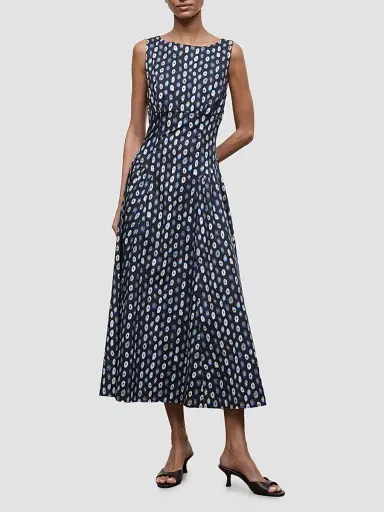 Staud Women's Gwen Printed Midi Dress | Thumbnail 2