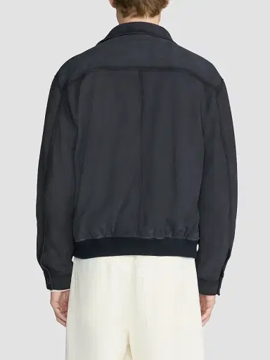 Frame Men's x Sotheby's Suede Zip-Up Bomber Jacket - Navy Washed - Size XL | Thumbnail 3 Frame Men's x Sotheby's Suede Zip-Up Bomber Jacket - Navy Washed - Size XL | Thumbnail 3