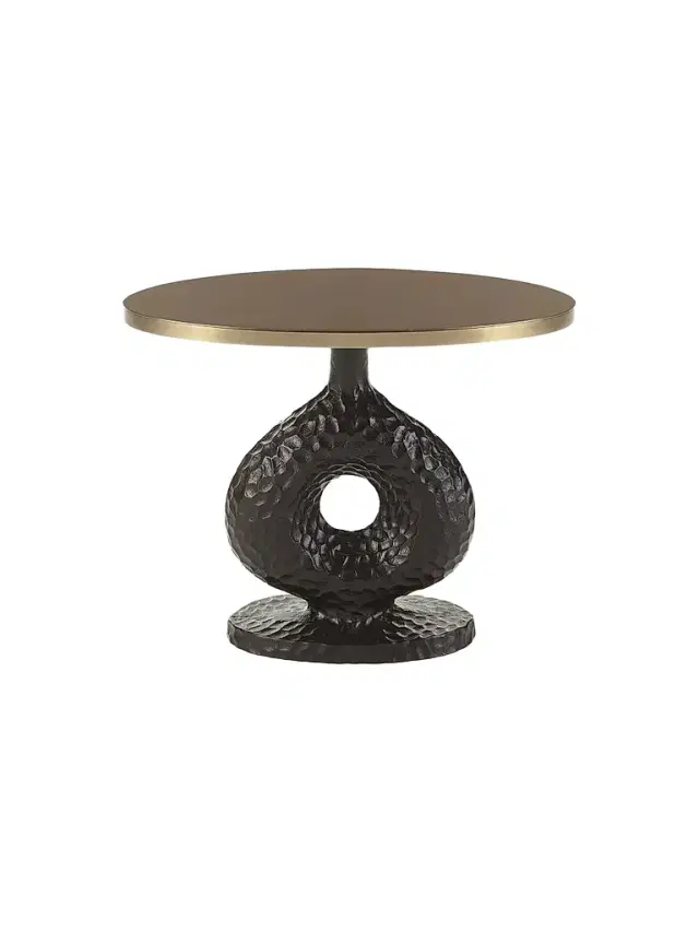 Arteriors Seth Textured Side Table - Black Gold