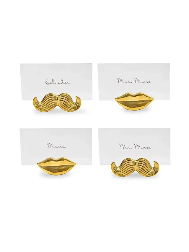 Jonathan Adler Brass Muse Place Card Holders 4-Piece Set - Brass
