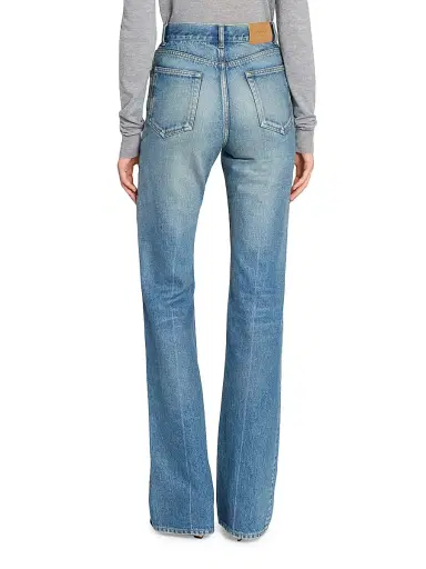 Saint Laurent Women's 70's Authentic Medium Denim Jeans - Authentic Medium Blue | Thumbnail 6