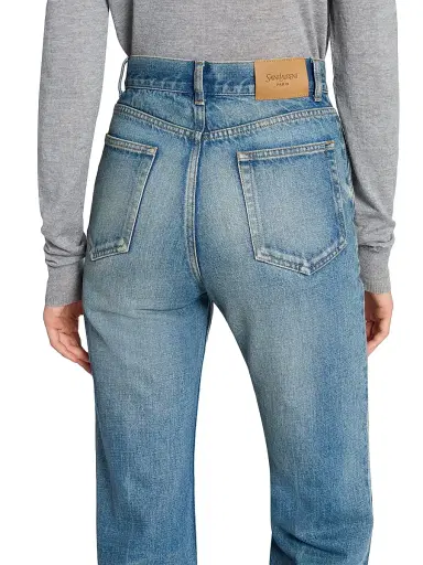 Saint Laurent Women's 70's Authentic Medium Denim Jeans - Authentic Medium Blue | Thumbnail 7