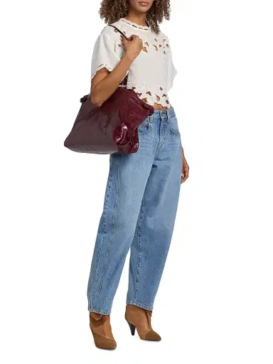 Isabel Marant Women's Winna Leather Tote - Burgundy | Thumbnail 2 Isabel Marant Women's Winna Leather Tote - Burgundy | Thumbnail 2