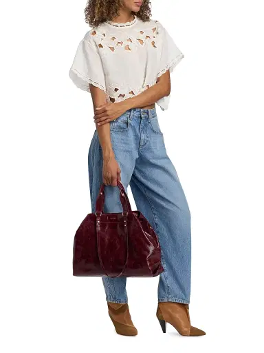 Isabel Marant Women's Winna Leather Tote - Burgundy | Thumbnail 4 Isabel Marant Women's Winna Leather Tote - Burgundy | Thumbnail 4