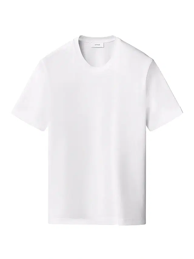 Eton Men's Silk-Cotton Knit T-Shirt - White