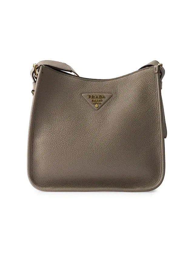 Prada Women's  Leather Shoulder Bag - Grey