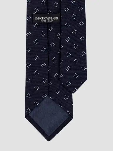 Emporio Armani Men's Geometric Box Silk Tie - Fancy Blue | Thumbnail 2