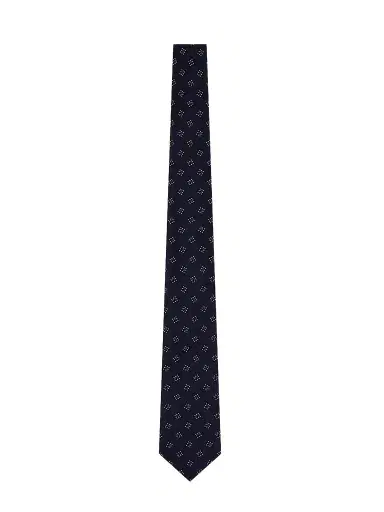 Emporio Armani Men's Geometric Box Silk Tie - Fancy Blue | Thumbnail 1
