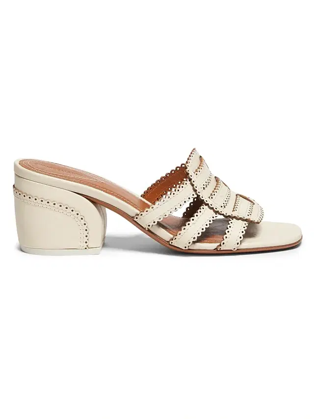 Zimmermann Women's Goldie 65MM Scalloped Leather Sandals - Macadamia