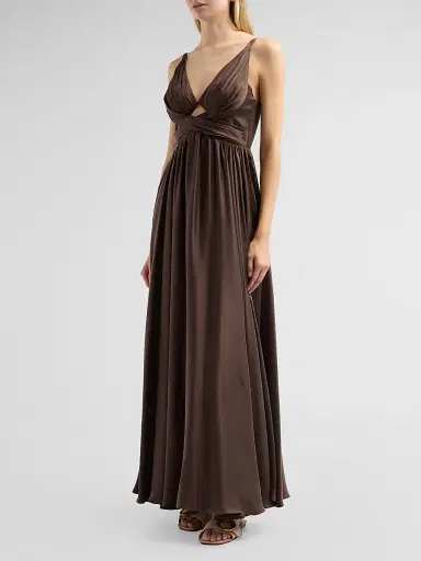 Zimmermann Women's Draped Silk Maxi Dress - Bitter Chocolate | Thumbnail 5