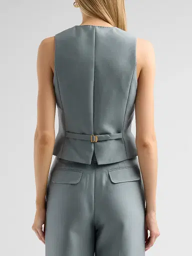 Zimmermann Women's Valiant Wool-Silk Waistcoat - Airforce - Size 8 | Thumbnail 3 Zimmermann Women's Valiant Wool-Silk Waistcoat - Airforce - Size 8 | Thumbnail 3