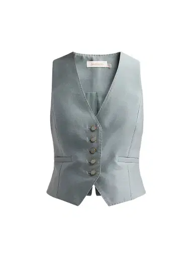 Zimmermann Women's Valiant Wool-Silk Waistcoat - Airforce - Size 8 | Thumbnail 1 Zimmermann Women's Valiant Wool-Silk Waistcoat - Airforce - Size 8 | Thumbnail 1