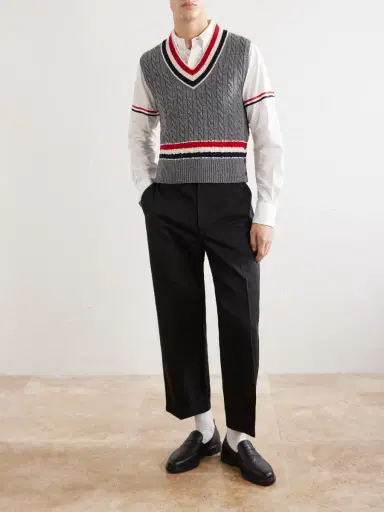 Thom Browne Cable-Knit Wool Vest - Men | Thumbnail 2