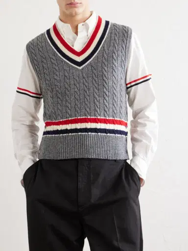 Thom Browne Cable-Knit Wool Vest - Men | Thumbnail 3