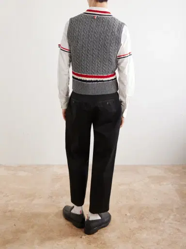 Thom Browne Cable-Knit Wool Vest - Men | Thumbnail 4