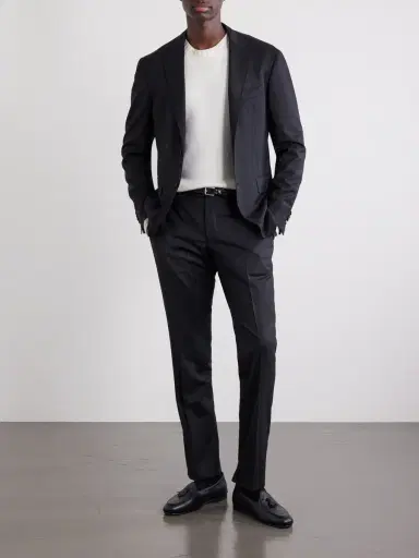 Canali Slim-Fit Wool-Blend Twill Suit Trousers - Men | Thumbnail 2
