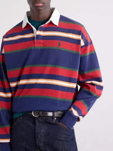 Polo Ralph Lauren Logo-Embroidered Striped Cotton-Jersey Polo Shirt - Men | Thumbnail 5 Polo Ralph Lauren Logo-Embroidered Striped Cotton-Jersey Polo Shirt - Men | Thumbnail 5