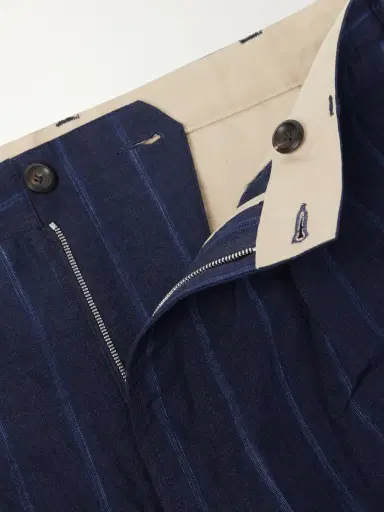 Drake's Games Straight-leg Pinstriped Cotton and Linen-Blend Suit Trousers - Men | Thumbnail 6 Drake's Games Straight-leg Pinstriped Cotton and Linen-Blend Suit Trousers - Men | Thumbnail 6