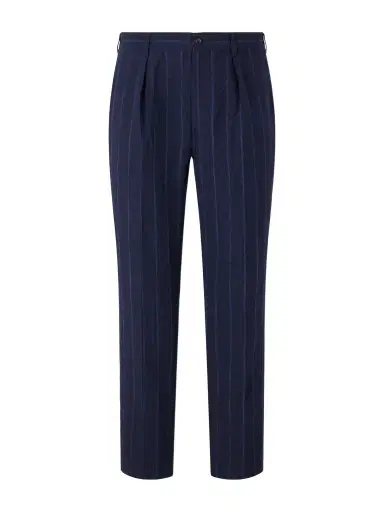 Drake's Games Straight-leg Pinstriped Cotton and Linen-Blend Suit Trousers - Men | Thumbnail 1 Drake's Games Straight-leg Pinstriped Cotton and Linen-Blend Suit Trousers - Men | Thumbnail 1
