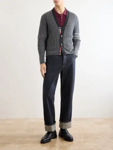 Thom Browne Cable-Knit Virgin Wool Cardigan - Men | Thumbnail 2