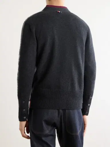 Thom Browne Cable-Knit Virgin Wool Cardigan - Men | Thumbnail 4