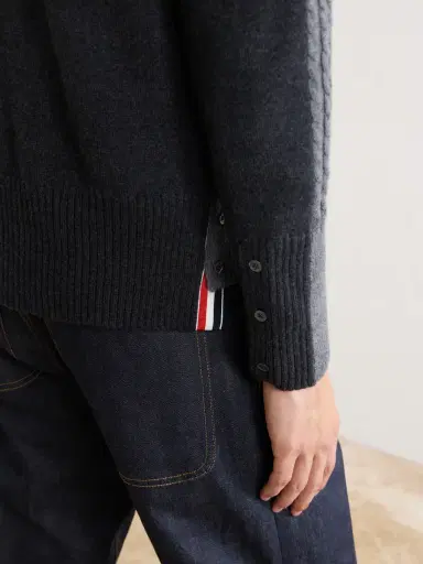 Thom Browne Cable-Knit Virgin Wool Cardigan - Men | Thumbnail 6