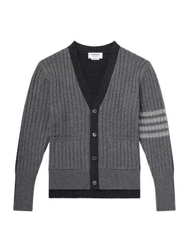 Thom Browne Cable-Knit Virgin Wool Cardigan - Men | Thumbnail 1
