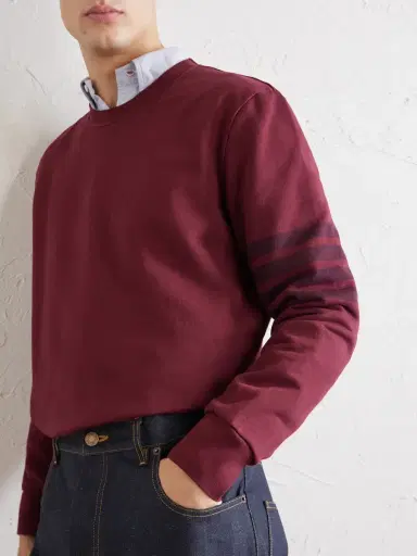Thom Browne 4-Bar Stripe Cotton-Jersey Sweatshirt - Men | Thumbnail 5 Thom Browne 4-Bar Stripe Cotton-Jersey Sweatshirt - Men | Thumbnail 5