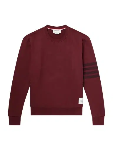 Thom Browne 4-Bar Stripe Cotton-Jersey Sweatshirt - Men | Thumbnail 1 Thom Browne 4-Bar Stripe Cotton-Jersey Sweatshirt - Men | Thumbnail 1