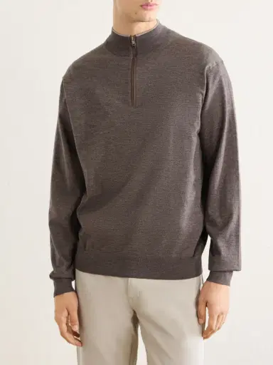 Peter Millar Excursionist Merino Wool-Blend Half-Zip Sweater - Men | Thumbnail 3