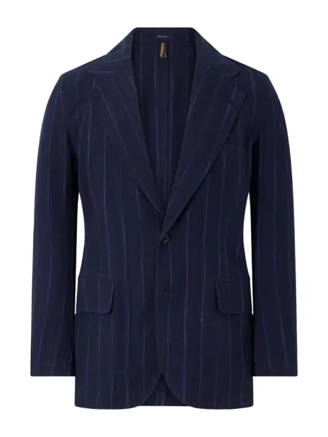 Drake's Games Pinstriped Linen and Cotton-Blend Suit Jacket - Men