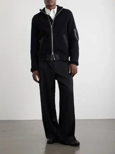 Sacai Knitted Wool Blouson Jacket - Men | Thumbnail 2 Sacai Knitted Wool Blouson Jacket - Men | Thumbnail 2