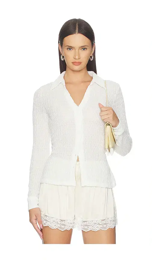 Sanctuary Juno Textured Button Front Top