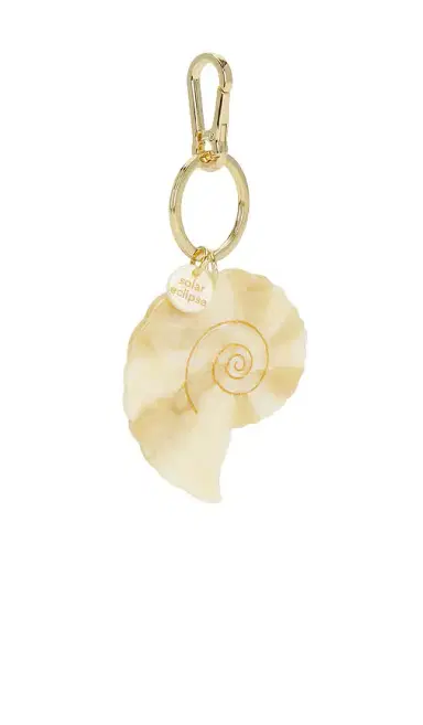 Solar Eclipse Hand-painted Spiral Shell Bag Charm & Keychain | Thumbnail 2