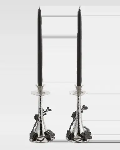Michael Aram Black Orchid Candleholders, Set of 2 | Thumbnail 2