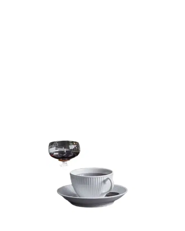 PILLIVUYT Plisse Set Of 4 Breakfast/Coffee Cup - 7 Oz.