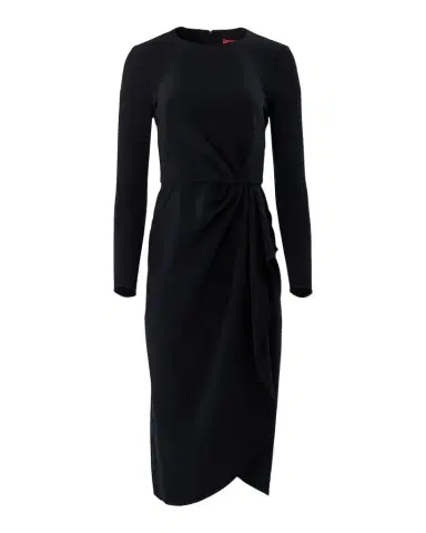 Carolina Herrera Draped Long-Sleeve Midi Dress | Thumbnail 1