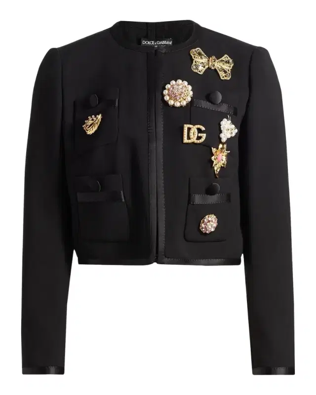 Dolce & Gabbana Embellished Virgin Wool-Blend Jacket