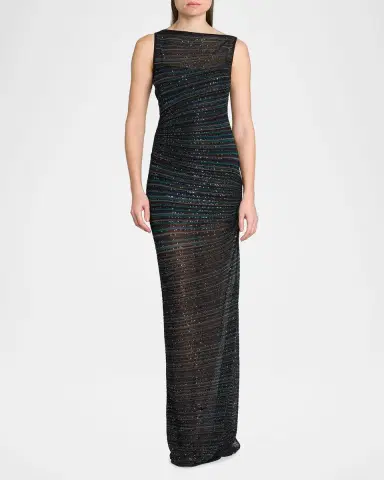 Missoni Metallic Striped Knit Gown | Thumbnail 4 Missoni Metallic Striped Knit Gown | Thumbnail 4